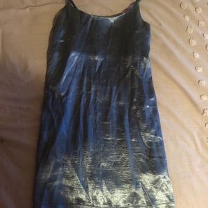 Silk Blue Shift Dress with adjustable straps